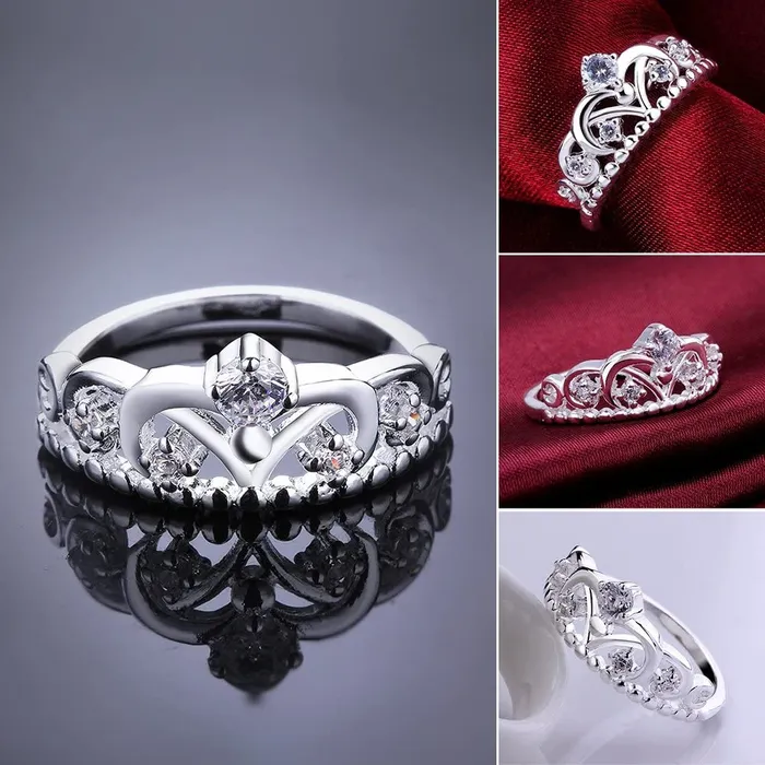 Yellow Chimes Rings Yellow Chimes Rings for Women Elegant Austrian White Crystal Studded Rings for Women and GirlsSize US 6