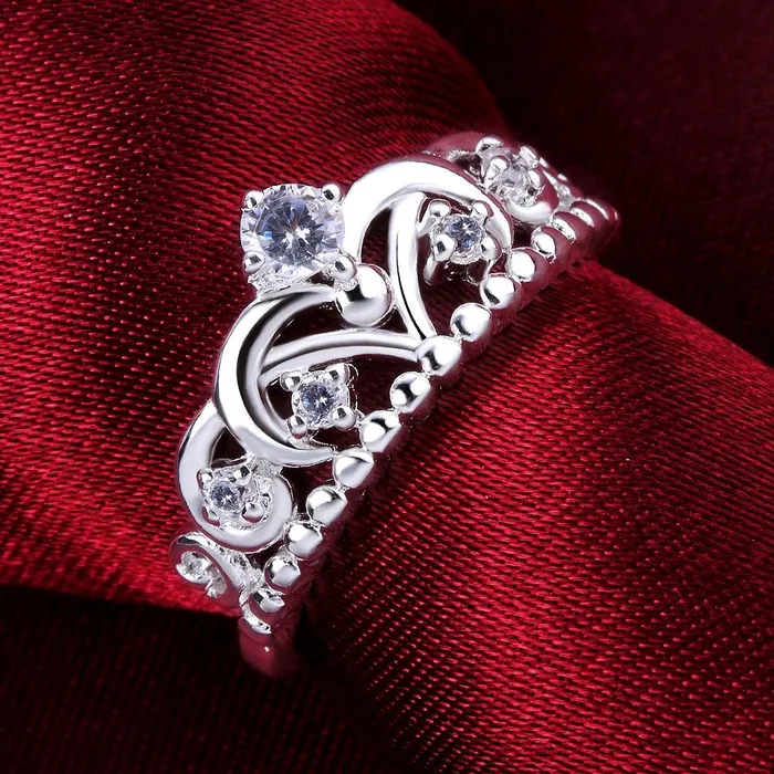 Yellow Chimes Rings Yellow Chimes Rings for Women Elegant Austrian White Crystal Studded Rings for Women and GirlsSize US 6