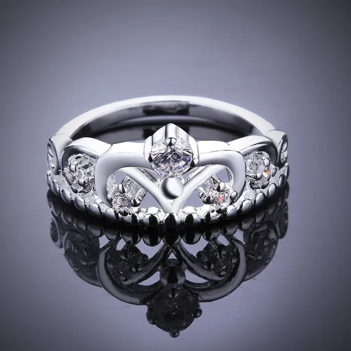 Yellow Chimes Rings Yellow Chimes Rings for Women Elegant Austrian White Crystal Studded Rings for Women and GirlsSize US 6
