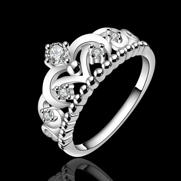 Yellow Chimes Rings Yellow Chimes Rings for Women Elegant Austrian White Crystal Studded Rings for Women and GirlsSize US 6