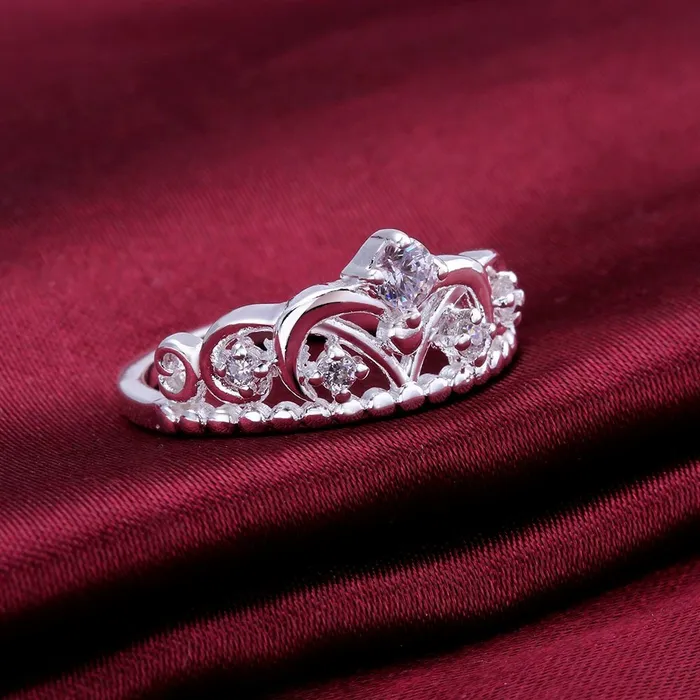 Yellow Chimes Rings Yellow Chimes Rings for Women Elegant Austrian White Crystal Studded Rings for Women and GirlsSize US 6