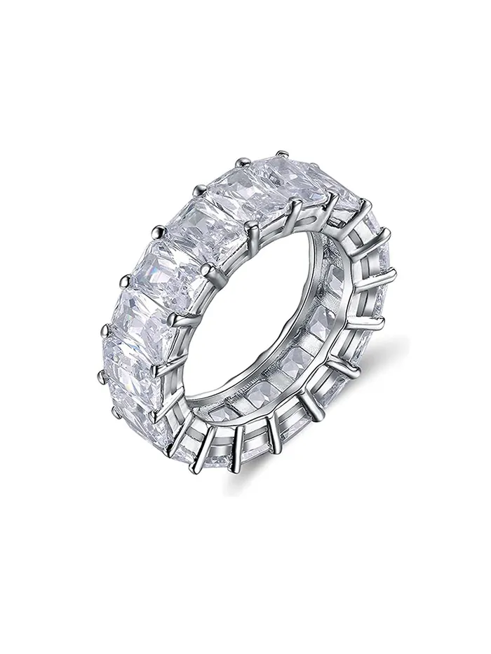 Yellow Chimes Rings Yellow Chimes Rings for Women White Crystal Rings Silver Plated Eternity Crystal Band Rings for Women and GirlsSize US 8 Yellow Chimes Rings Yellow Chimes Rings for Women White Crystal Rings Silver Plated Eternity Crystal Band Rings for Women and GirlsSize US 8