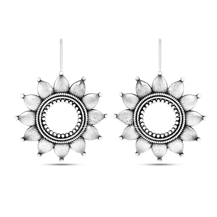 Yellow Chimes Rings Yellow Chimes Silver Oxidized Earrings Traditional Antique German Silver Drop Earrings for Women and Girls Yellow Chimes Rings Yellow Chimes Silver Oxidized Earrings Traditional Antique German Silver Drop Earrings for Women and Girls