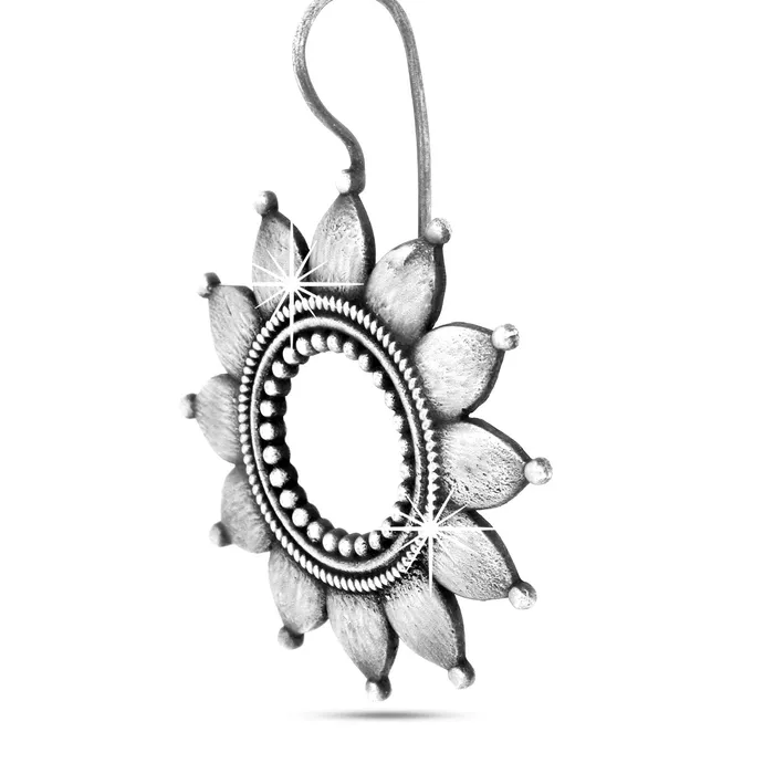 Yellow Chimes Rings Yellow Chimes Silver Oxidized Earrings Traditional Antique German Silver Drop Earrings for Women and Girls