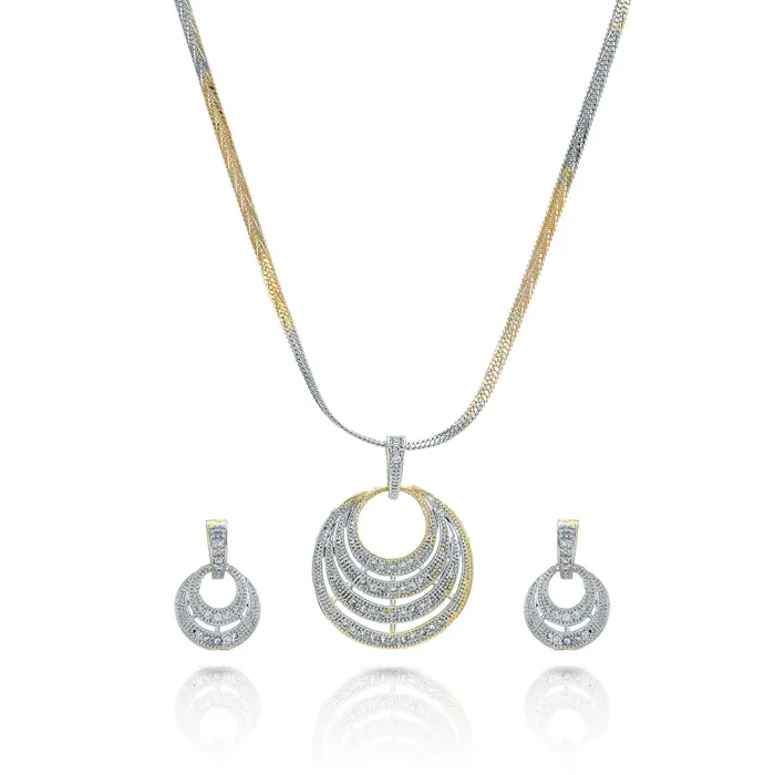 Yellow Chimes Sparkling ADAmerican Diamond Latest Fashion Big Circle Shaped Dual Tone Jewellery Pendant Set with Earrings For Women Girls Yellow Chimes Rings Yellow Chimes Sparkling ADAmerican Diamond Latest Fashion Big Circle Shaped Dual Tone Jewellery Pendant Set with Earrings For Women Girls Yellow Chimes Rings
