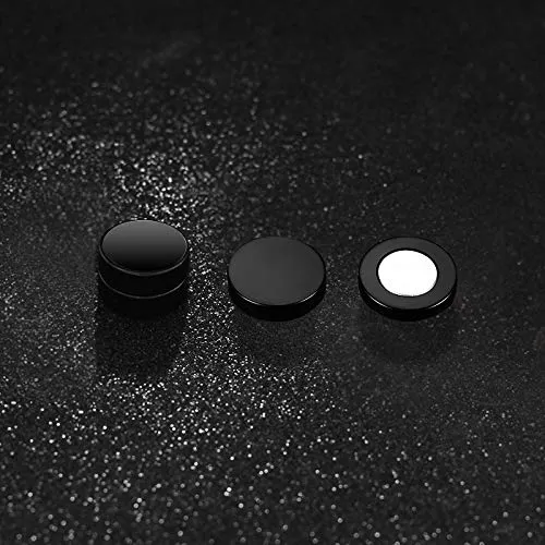 Yellow Chimes Stud Earrings for Men Magnetic NonPiercing Stainless Steel Black Stud Earrings for Men and Boys Yellow Chimes Bracelets