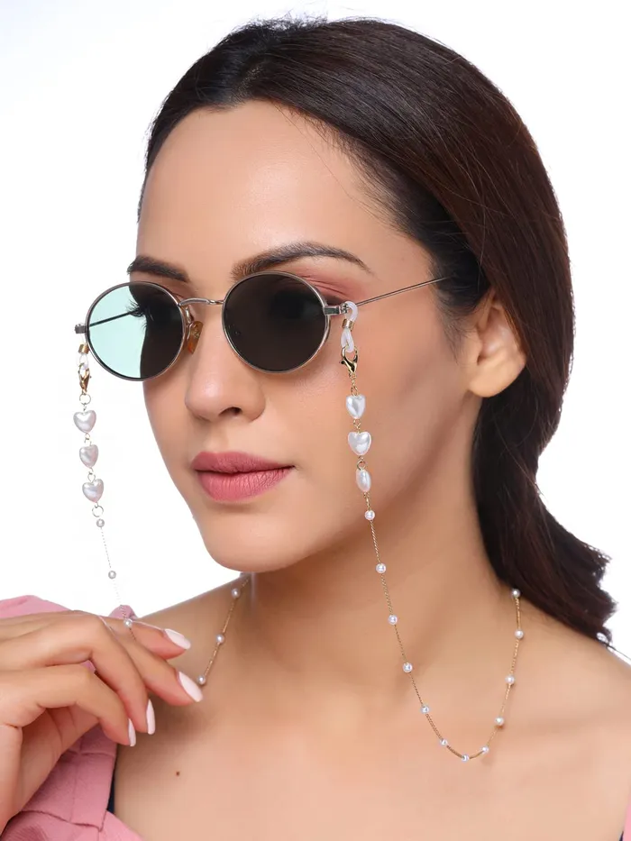 Yellow Chimes Sunglasses Chain for Women Eyeglasses Chain Multicolor Beadded Face Mask Chains Sunglasses AccessoriesSunglasses Lanyard for Girls and Women Model6 Yellow Chimes Necklaces