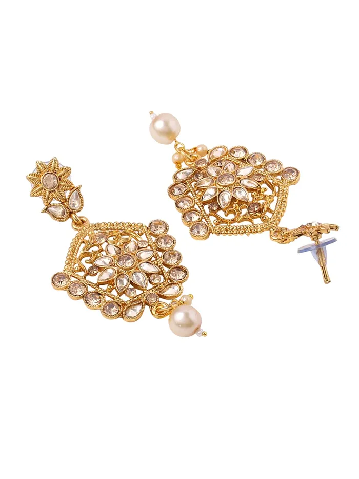 Yellow Chimes Traditional Jewellery Set for Women Gold Plated Kundan Jewellery Set Ethnic Choker Necklace Set With Maangtikka For Women and Girls Yellow Chimes Earrings