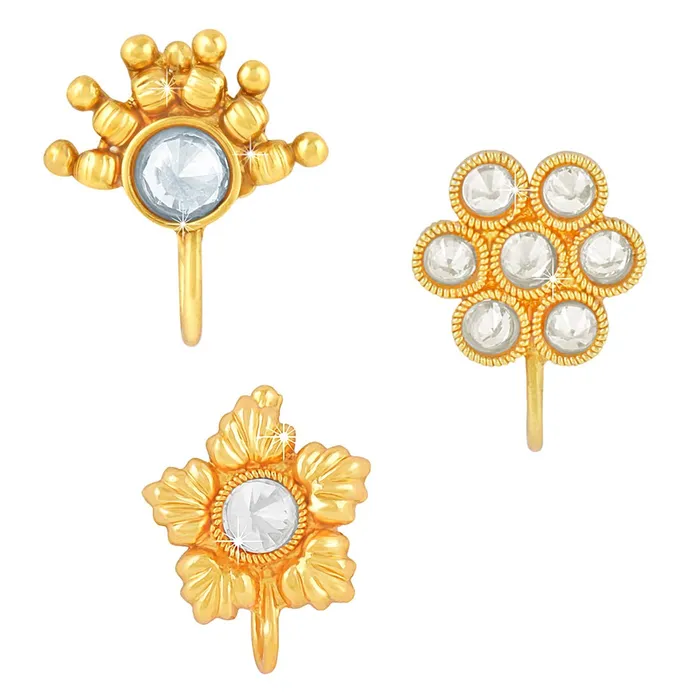 Yellow Chimes Traditional Kundan Studded Stylish Gold Plated Nosepins for Women Girls Yellow Chimes Bracelets Yellow Chimes Traditional Kundan Studded Stylish Gold Plated Nosepins for Women Girls Yellow Chimes Bracelets