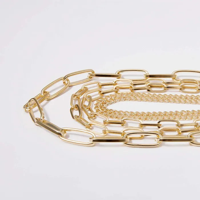 Yellow Chimes Trendy Fashion Multilayered Gold Plated Chain Choker Necklace Bracelet Combo for Women and Girls Yellow Chimes Rings