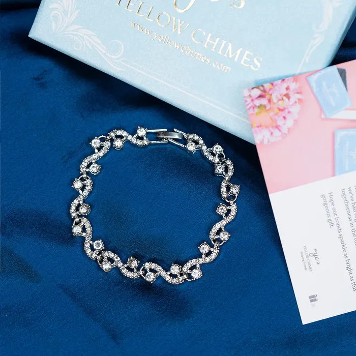 Yellow Chimes Valentine Gift for Girls Crystal CZ Bracelet for Women Girls Yellow Chimes Necklaces