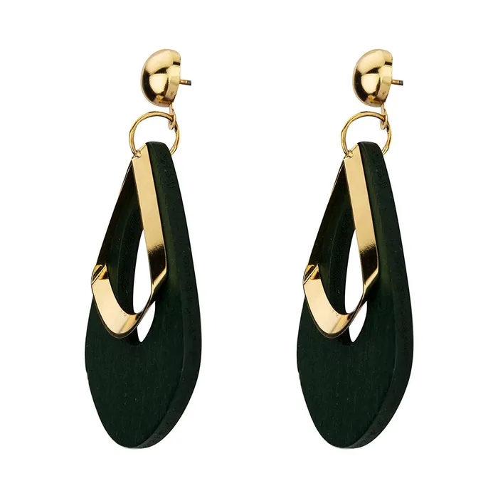 Yellow Chimes Western Style Gold Plated Green Drop Earrings For Women and Girls Yellow Chimes Rings