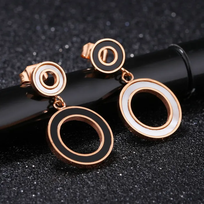 Yellow Chimes Western Style Stainless Steel Never Fading Designer Earrings for Women Girls Rose Gold Yellow Chimes Earrings