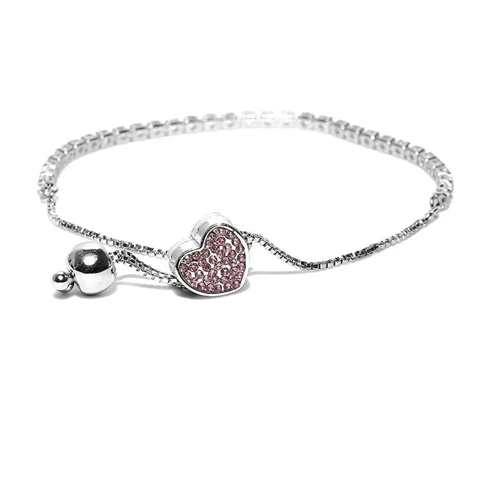 Yellow Chimes Women Crystal Bracelets Heart Shaped Silver Toned Bracelets For Women White CZ Crystals Bracelet For Woman Birthday Gift for Girls Women Anniversary Gift for Wife Yellow Chimes Bracelets