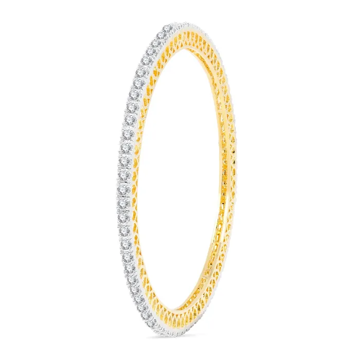 Yellow Chimes Yellow Chimes American Diamond Bangles for Women Rose Gold Plated 4 PCs High Grade Authentic White AD Jewellery Bangles Set for Women and Girls Necklaces