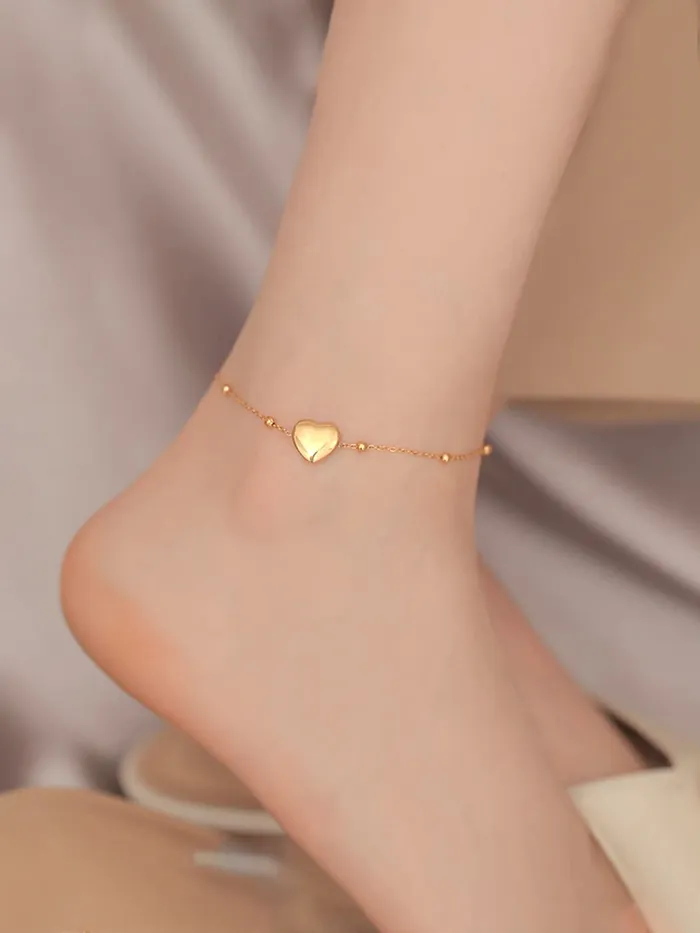 Yellow Chimes Yellow Chimes Anklets for Women Rose GoldPlated Stainless Steel Heartbeat Charm Anklet For Women and Girls Valentine Gift for Girls Earrings