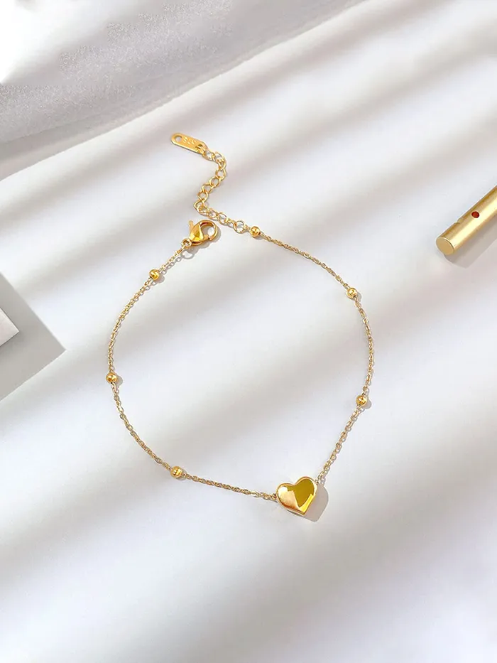 Yellow Chimes Yellow Chimes Anklets for Women Rose GoldPlated Stainless Steel Heartbeat Charm Anklet For Women and Girls Valentine Gift for Girls Earrings