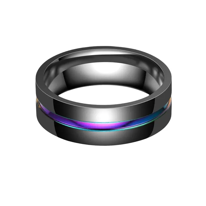 Yellow Chimes Yellow Chimes Black Rings For Men Pack of 1 Stainless Steel Men Ring Grooved Center Design Black Finger Ring for Boys Ideal Gift For Men and Boys Earrings