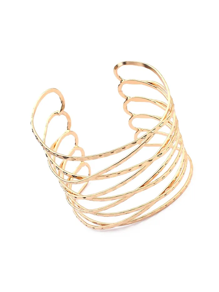 Yellow Chimes Yellow Chimes Bracelet for Women and Girls Fashion Golden Cuff Kadaa Bracelets for Women Multi Strand Arm Cuff Armlet Gold Plated Hand Cuff Kadaa Bracelet for Women Necklaces