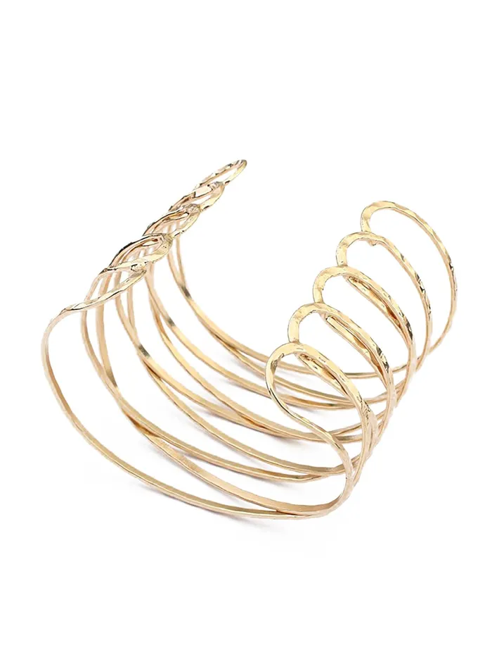 Yellow Chimes Yellow Chimes Bracelet for Women and Girls Fashion Golden Cuff Kadaa Bracelets for Women Multi Strand Arm Cuff Armlet Gold Plated Hand Cuff Kadaa Bracelet for Women Necklaces