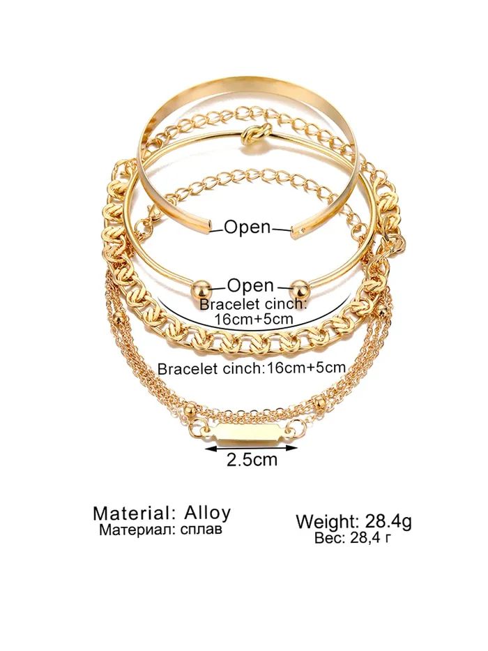 Yellow Chimes Yellow Chimes Combo Bracelets for Women 5 Pcs Gold Plated Combo Multilayered Chain Bracelet Set For Women and Girls Bracelets