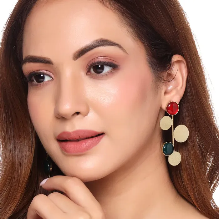 Yellow Chimes Yellow Chimes Earrings for Women and Girls Gold Plated Dual Color Stone Studded Drop Earrings Birthday Gift for girls and women Anniversary Gift for Wife Bracelets
