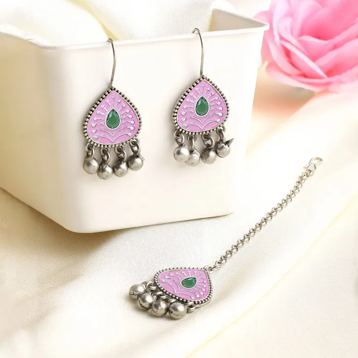 Yellow Chimes Yellow Chimes Earrings for Women and Girls Silver Oxidised Earrings Silver Oxidised Earrings Ring Combo Birthday Gift For girls and women Anniversary Gift for Wife Necklaces