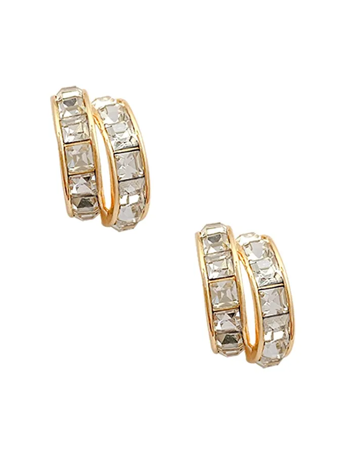 Yellow Chimes Yellow Chimes Earrings For Women Gold Tone Crystal Studded Double Rounded Huggie Hoop Earrings For Women and Girls Rings Yellow Chimes Yellow Chimes Earrings For Women Gold Tone Crystal Studded Double Rounded Huggie Hoop Earrings For Women and Girls Rings
