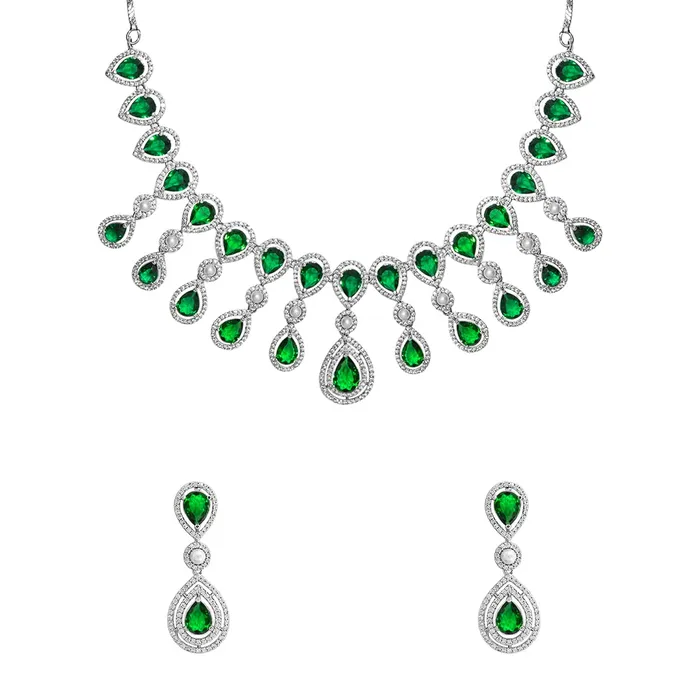 Yellow Chimes Yellow Chimes Jewellery Set for Women American Diamond Bridal Wedding Multicolor AD Jewellery Necklace with Earring Set for Women and Girls Style 7 Earrings Yellow Chimes Yellow Chimes Jewellery Set for Women American Diamond Bridal Wedding Multicolor AD Jewellery Necklace with Earring Set for Women and Girls Style 7 Earrings