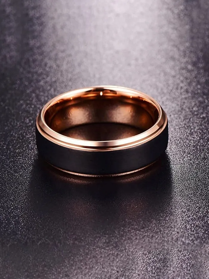Yellow Chimes Yellow Chimes Ring For Men Black Bands Rings Platinum Plated Titanium Steel Never Fading Ring For Men and Boys Earrings