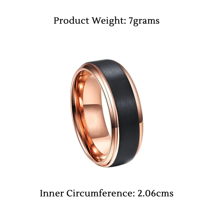 Yellow Chimes Yellow Chimes Ring For Men Black Bands Rings Platinum Plated Titanium Steel Never Fading Ring For Men and Boys Earrings