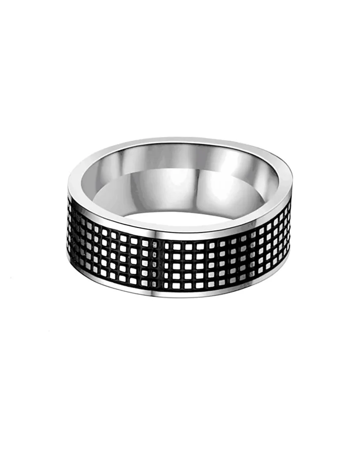 Yellow Chimes Yellow Chimes Ring For Men Black Bands Rings Platinum Plated Titanium Steel Never Fading Ring For Men and Boys Necklaces