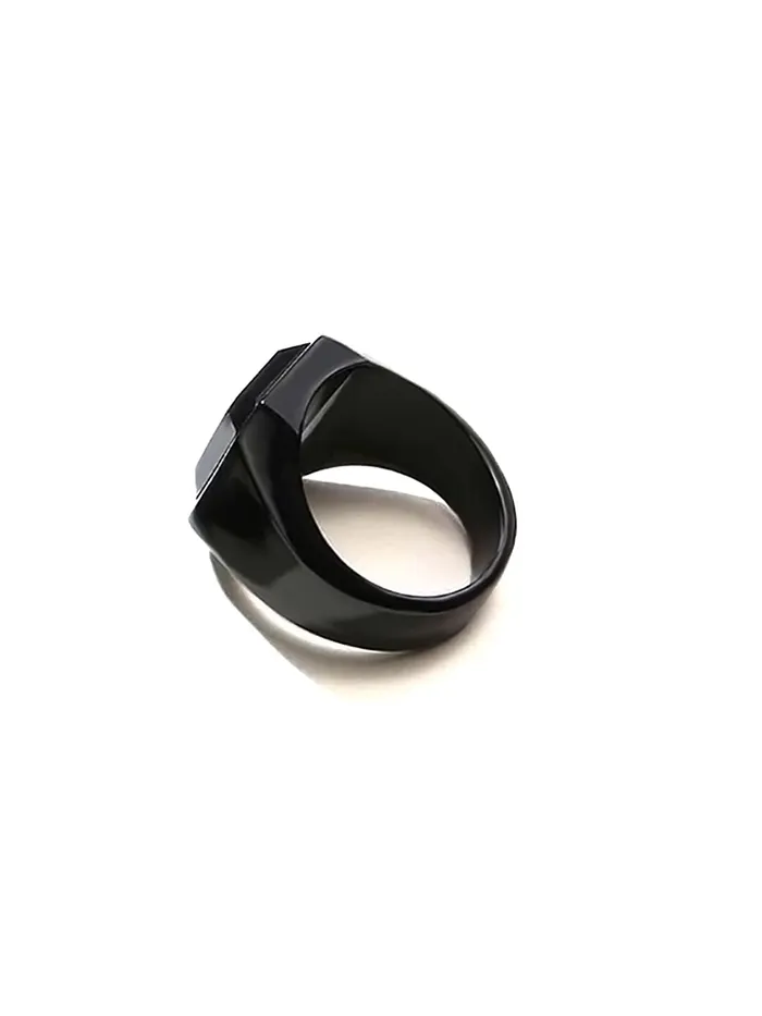 Yellow Chimes Yellow Chimes Rings For Men Black Colored Metal Stainless Steel Band Designed Rings For Men And Boys Size 10 Necklaces