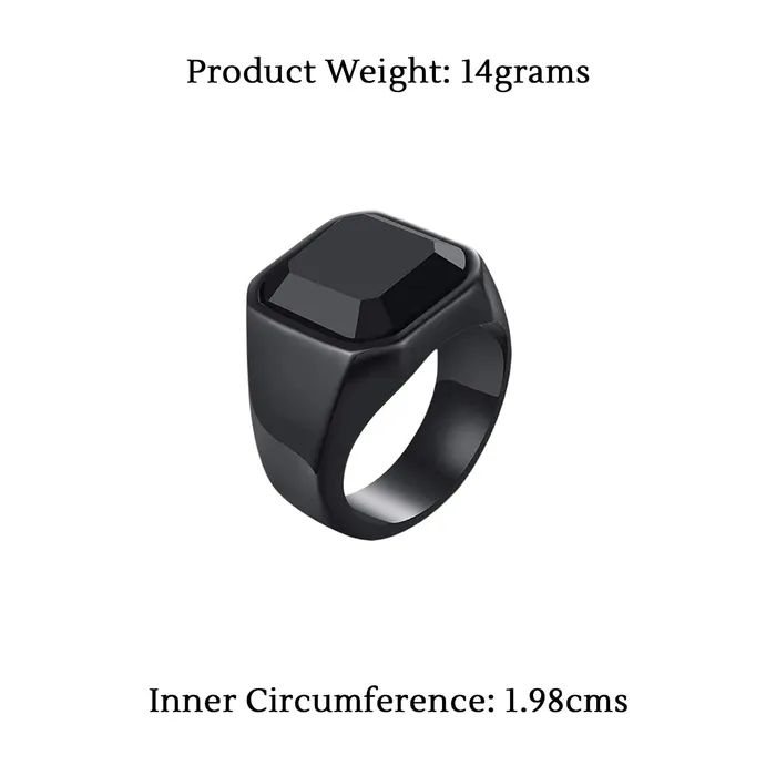 Yellow Chimes Yellow Chimes Rings For Men Black Colored Metal Stainless Steel Band Designed Rings For Men And Boys Size 10 Necklaces