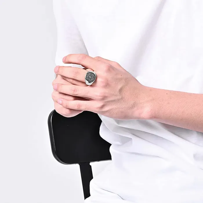 Yellow Chimes Yellow Chimes Rings For Men Stainless Steel Silver Ring The Seals Of The Seven Archangels Protection Band Ring For Men And Boys Size 10 Necklaces