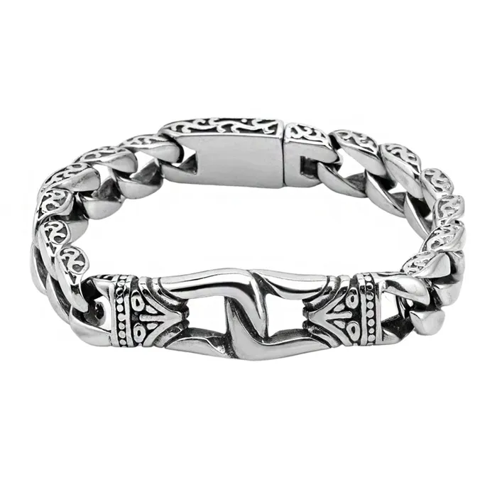 Yellow Chimes Yellow Chimes Stainless Steel Curb Chain Design Silver Bracelet for Men and Boys Medium Model YCFJBR307STDESSL Necklaces Yellow Chimes Yellow Chimes Stainless Steel Curb Chain Design Silver Bracelet for Men and Boys Medium Model YCFJBR307STDESSL Necklaces