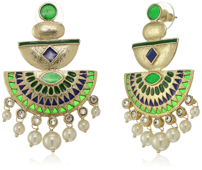 Yellow Chimes Yellow Chimes Traditional Moti Kundan Chandbali Earrings for Women and Girls Necklaces Yellow Chimes Yellow Chimes Traditional Moti Kundan Chandbali Earrings for Women and Girls Necklaces