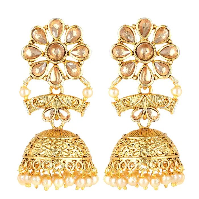 Yellow Chimes Yellow Chimes Traditional Pearl Drops Kundan Jadau Jhumka Earrings for Women and Girls Rings Yellow Chimes Yellow Chimes Traditional Pearl Drops Kundan Jadau Jhumka Earrings for Women and Girls Rings