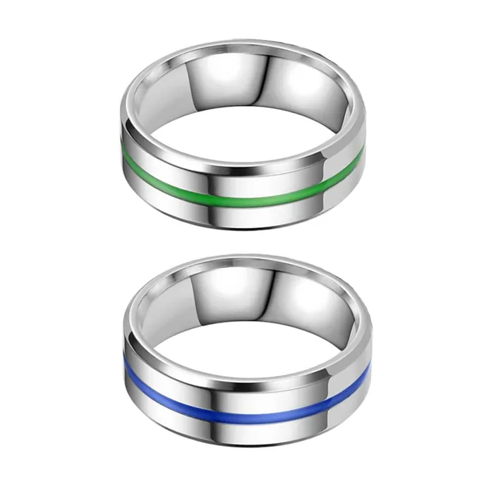 Yellow Chimes Yellow Chimes Western Style Stainless Steel Dragon Celtic Inlay Polish Combo Band Ring for Men and Boys Design2 Necklaces