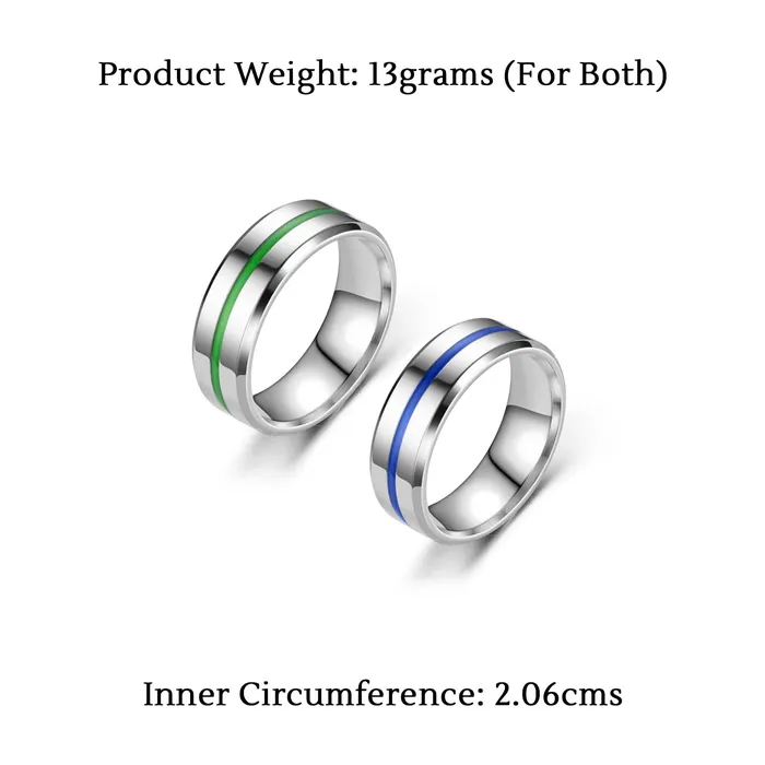 Yellow Chimes Yellow Chimes Western Style Stainless Steel Dragon Celtic Inlay Polish Combo Band Ring for Men and Boys Design2 Necklaces