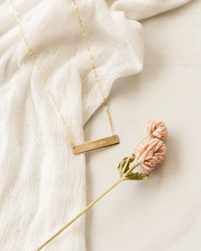 Zen and Zuri I Love You Bar Necklace Necklaces