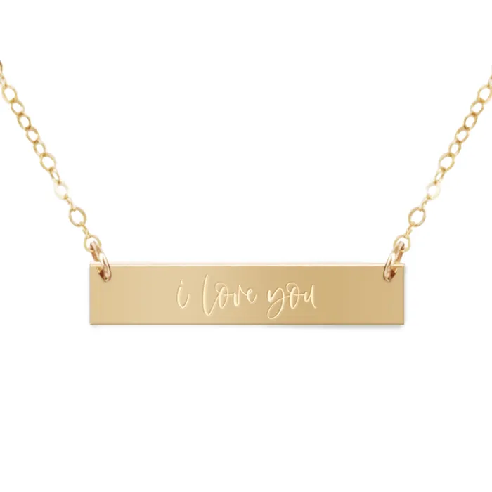 Zen and Zuri I Love You Bar Necklace Necklaces