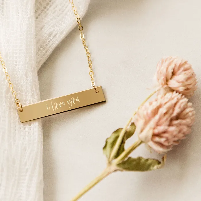 Zen and Zuri I Love You Bar Necklace Necklaces